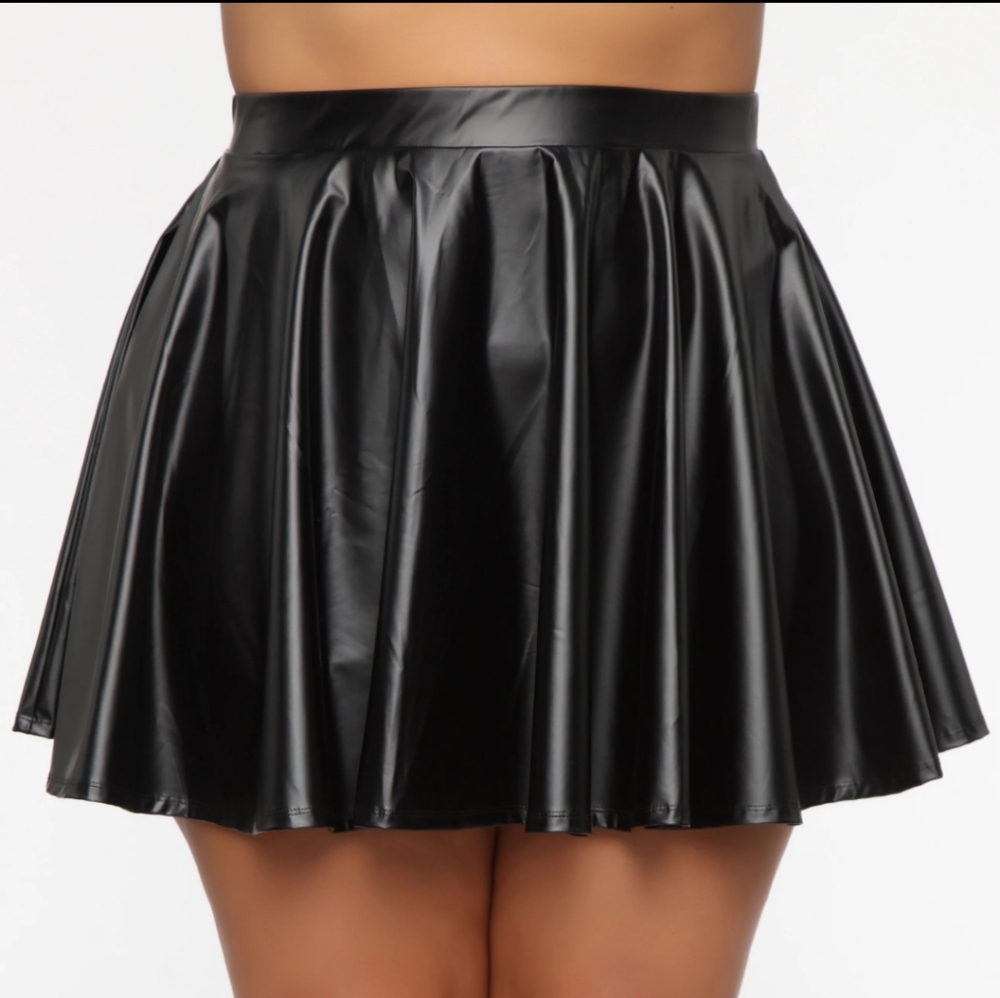 NWOT Black Faux Leather Skirt